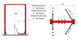 Mondolfo Ferro TITAN PI250-V dimenzije dvosupna dizalica rondo